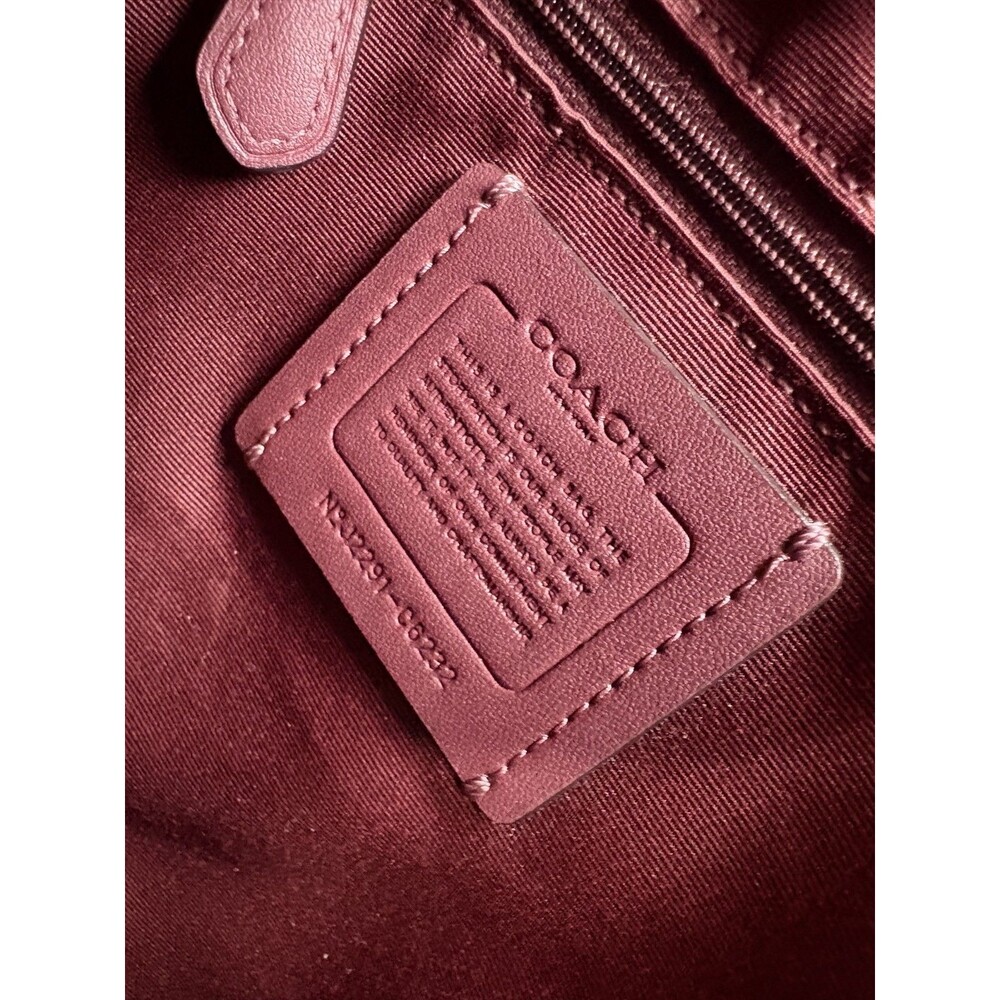 COACH Kristy Women's Purse Shoulder Bag Signature Coated Canvas Brown / Red - Picture 3 of 10